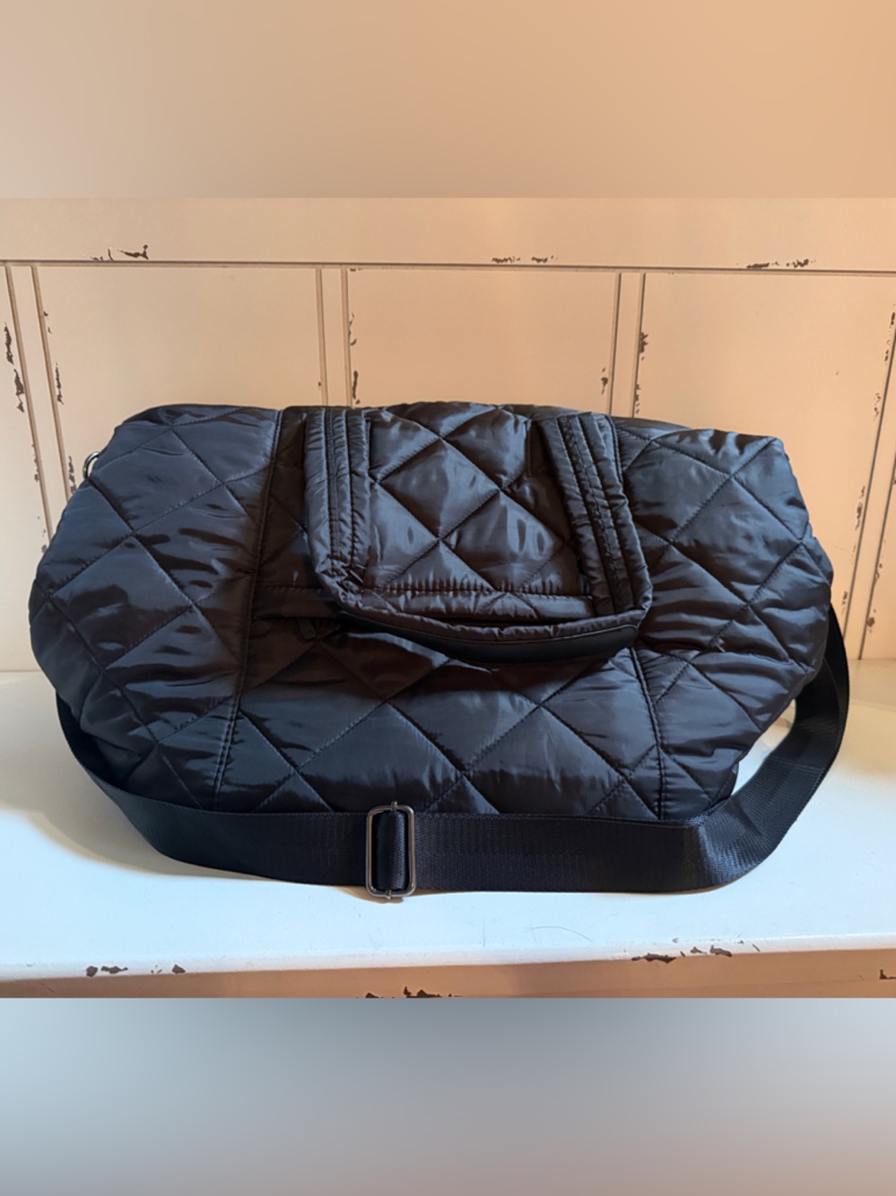 CALIA by Carrie Underwood Black Quilted Messenger Bag